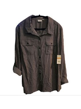031 NWT KIM ROGERS 3XL LONG OR W/ TAB ROLL-UP SLEEVES BLOUSE